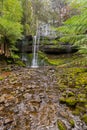 Russell Falls, tieredÃ¢â¬âcascade waterfall with stone covered wit Royalty Free Stock Photo